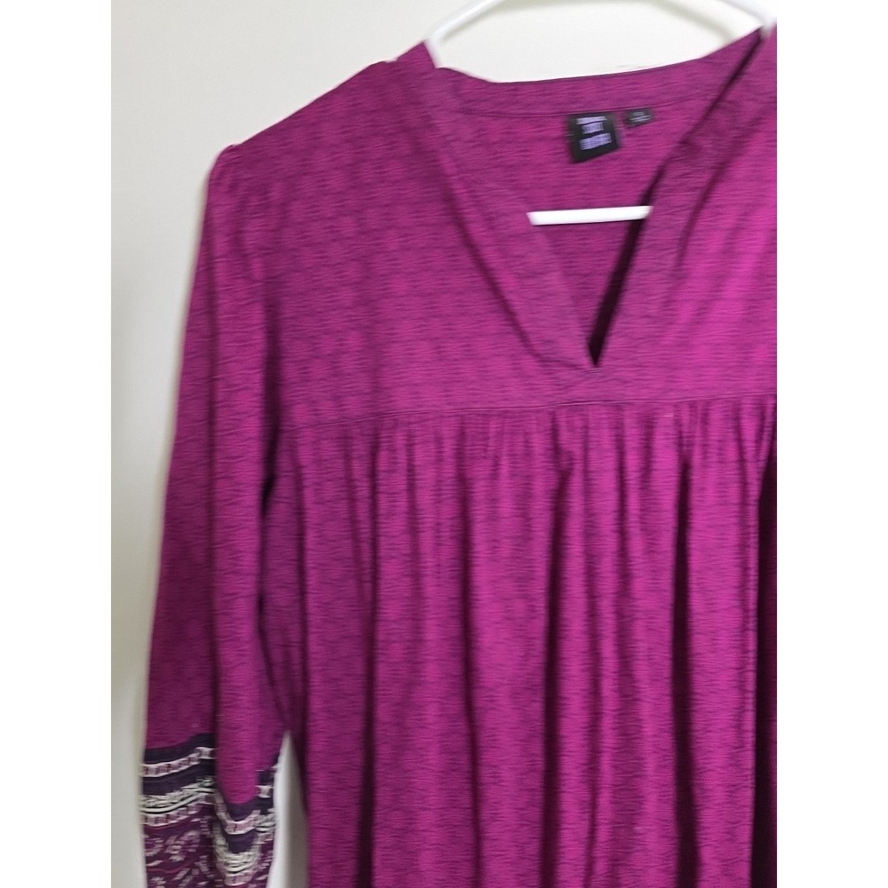 Anna Sui Womens Long Sleeve Print Dress Purple Size S Casual Lightweight - Picture 2 of 10
